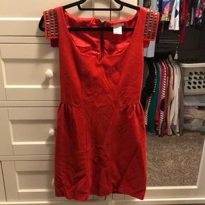 Red dress with grommets